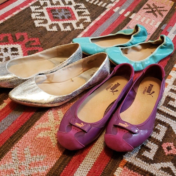 3 pairs of flats sz 10